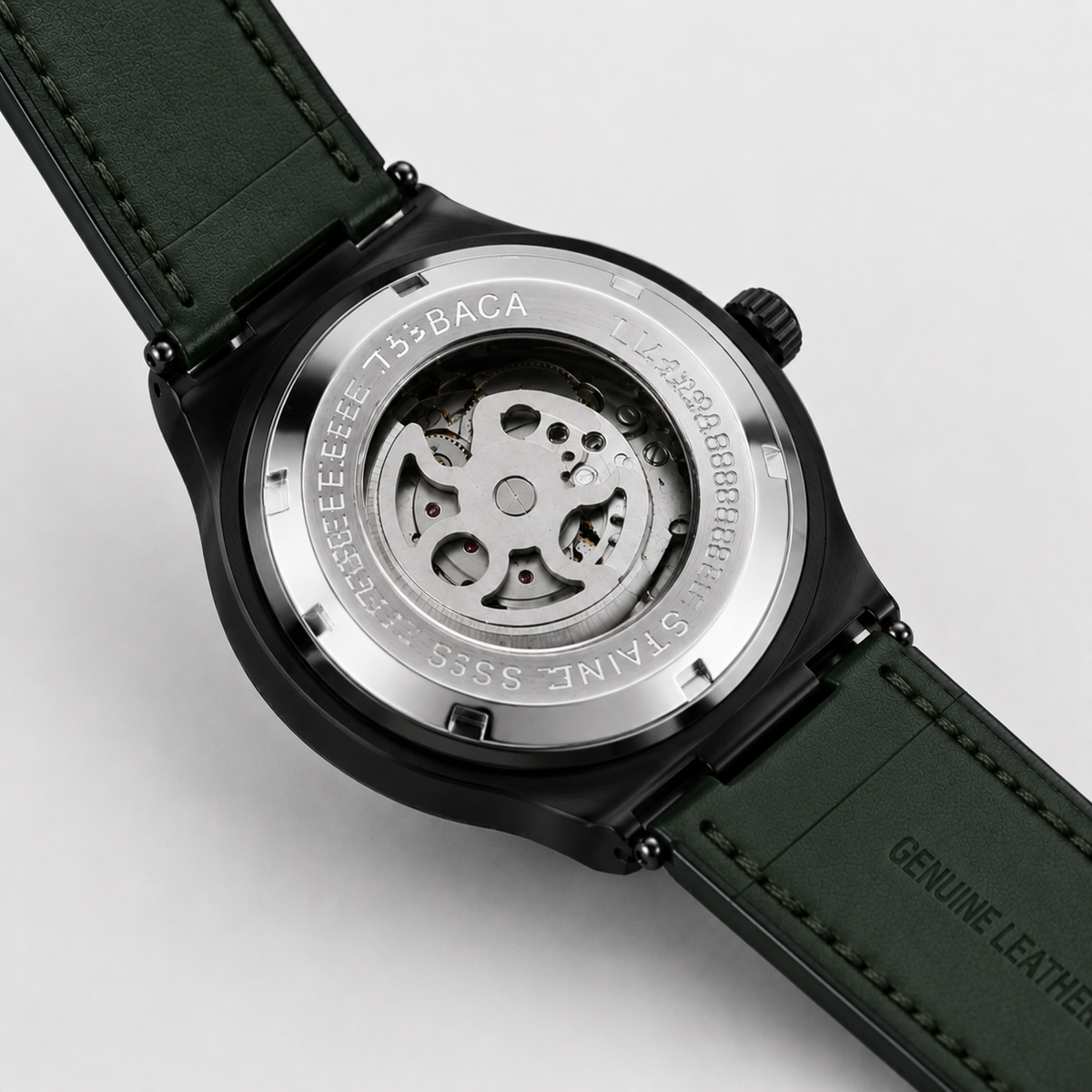 Velmont Eclipse Green – Men's Automatic Green Skeleton Watch with Sapphire Crystal