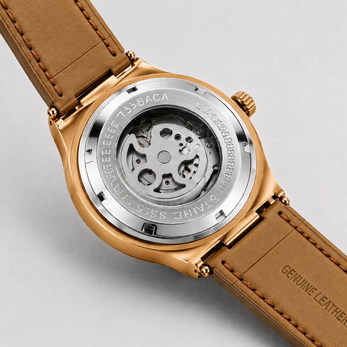 Velmont Eclipse Gold – Men's Automatic Gold Skeleton Watch with Sapphire Crystal