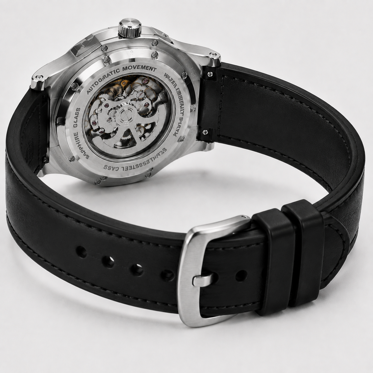 Velmont Eclipse Black – Men's Automatic Black Skeleton Watch with Sapphire Crystal