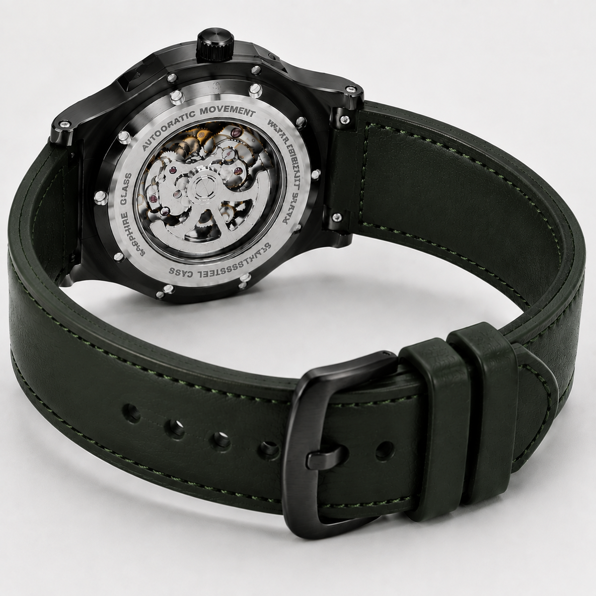 Velmont Eclipse Green – Men's Automatic Green Skeleton Watch with Sapphire Crystal