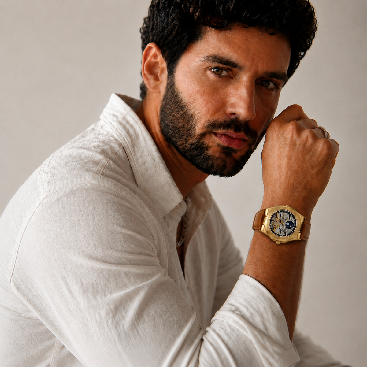 Velmont Eclipse Gold – Men's Automatic Gold Skeleton Watch with Sapphire Crystal