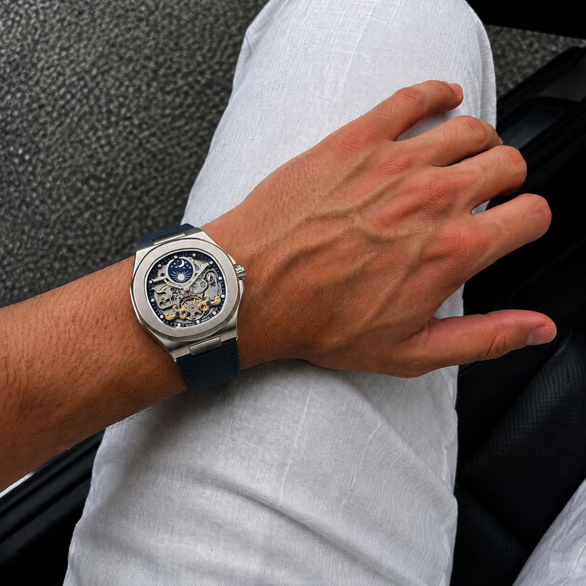 Velmont Eclipse Blue – Men's Automatic Blue Skeleton Watch with Sapphire Crystal